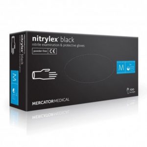 Manusi Nepudrate Nitril Negre Nitrylex 100buc/cutie S,M,L,XL