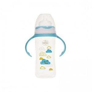 Biberon Gat Larg cu Manere 270 ML cu Tetina Silicon 3+ luni