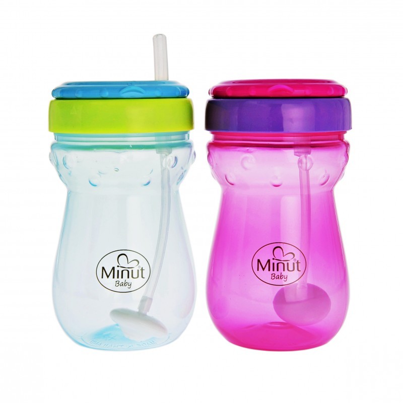 Cana Anticurgere Minut cu Pai Mobil, 360 ML, 6+
