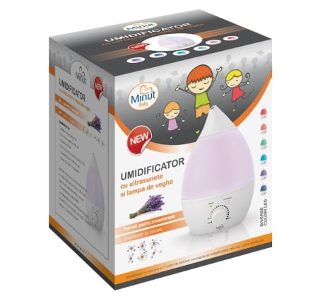 Minut Umidificator ultrasunete cu lampa de veghe si aromaterapie - imagine 3
