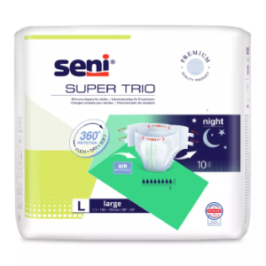 Seni Super Trio – Large – Scutece Incontinenţă x 10 buc – 8 Picaturi