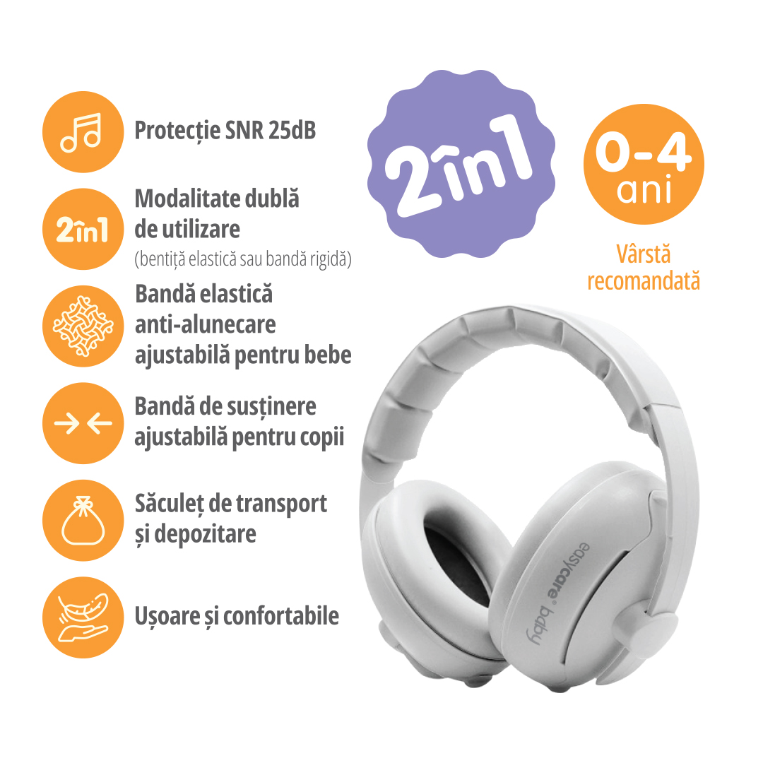 Casti antifonice pentru bebelusi si copii Easycare Baby, 0-4 ani - imagine 3
